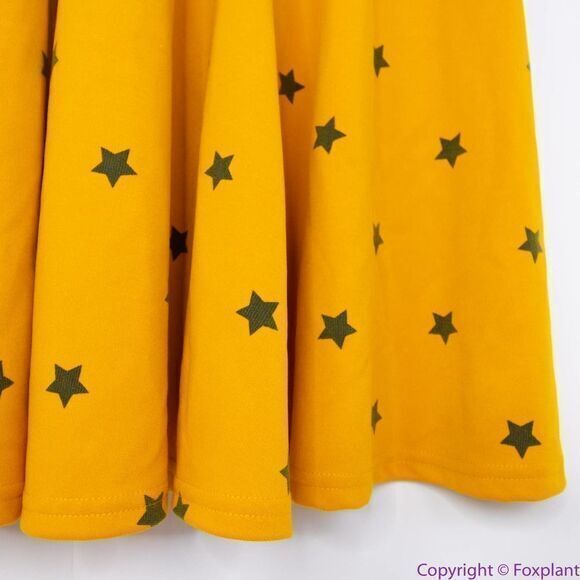 Unique Vintage Gwynnie Bee‎ Yellow Star Print Fit-And-Flare Dress, XL - Picture 8 of 15